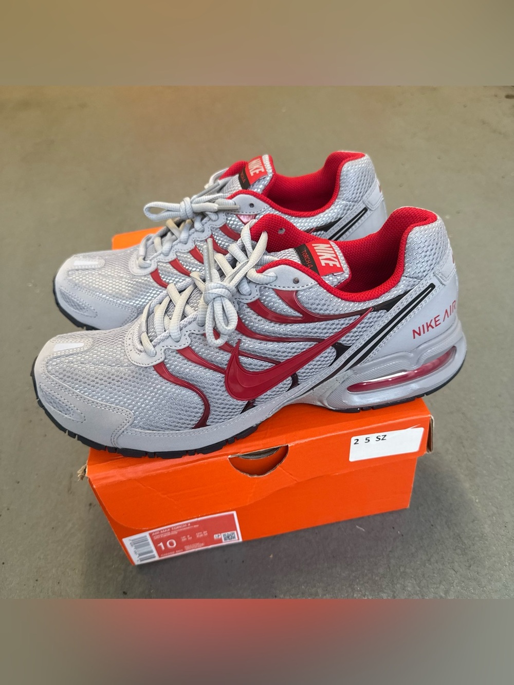 Nike Air Max Torch 4 Atmosphere Grey University Red Men's size 10